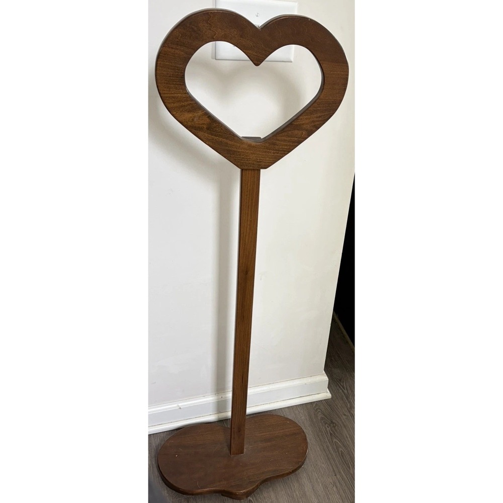 Vintage Handmade Wooden Heart Quilt Stand Rack Cottage Core Farmhouse Decor Wood